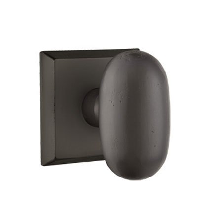 Emtek 7111BZEG Rustic Living Sandcast Bronze Egg Knob, #6 Rosette