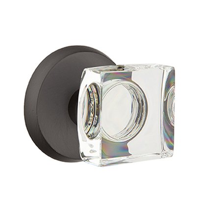 Emtek 7106MSC Rustic Living Modern Square Crystal Knob, #2 Rosette