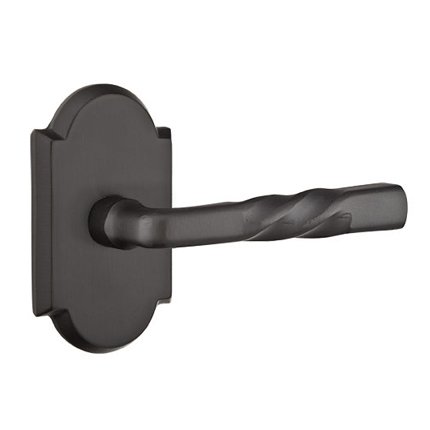 Emtek 7108MT Rustic Living Sandcast Bronze Montrose Lever, #1 Rosette