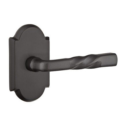 Emtek Montrose Lever, Sandcast Bronze Leverset, Passage, #1 Rosette, Flat Black Bronze (FB)