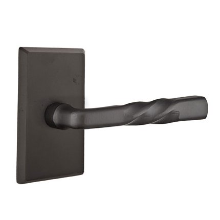Emtek 7104MT Rustic Living Sandcast Bronze Montrose Lever, #3 Rosette