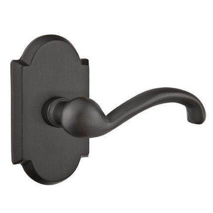Emtek Teton Lever, Sandcast Bronze Leverset, Passage, #1 Rosette, Flat Black Bronze (FB)