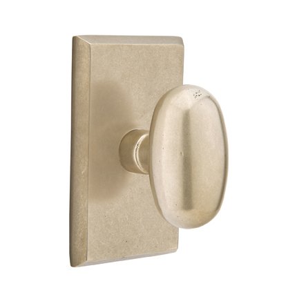 Emtek 7104BZEG Rustic Living Sandcast Bronze Egg Knob, #3 Rosette