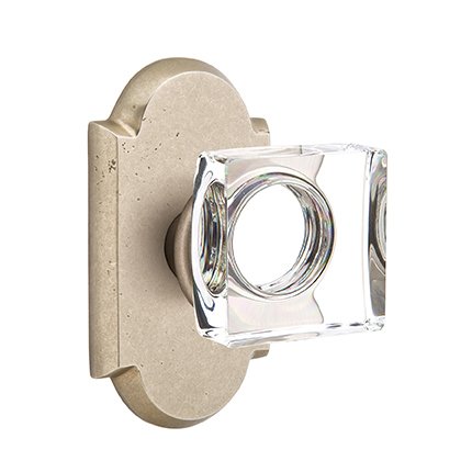 Emtek 7108MSC Rustic Living Modern Square Crystal Knob, #1 Rosette