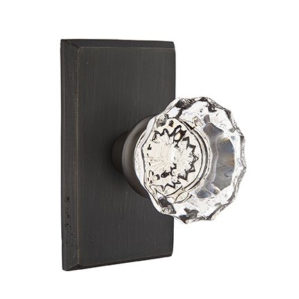Emtek 7104AS Rustic Living Crystal Astoria Knob, #3 Rosette