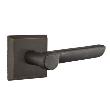 Emtek 7111AR Rustic Living Sandcast Bronze Aurora Lever, #6 Rosette