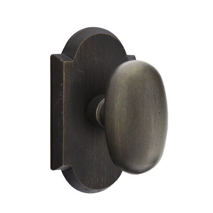 Emtek 7108BZEG Rustic Living Sandcast Bronze Egg Knob, #1 Rosette