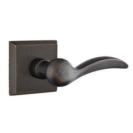 Emtek 7111D Rustic Living Sandcast Bronze Durango Lever, #6 Rosette