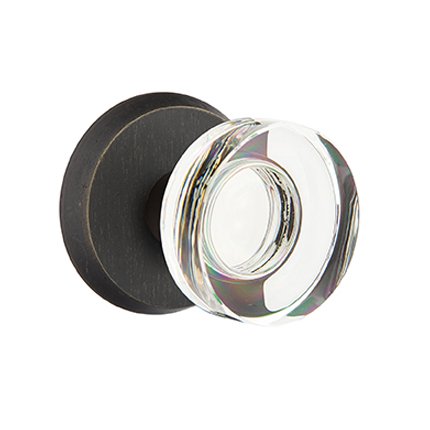 Emtek 7106MDC Rustic Living Modern Disc Crystal Knob, #2 Rosette