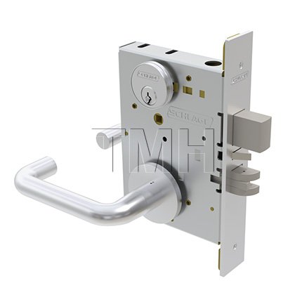 Schlage L Series, 03 Door Handle, Keyed, Double Cylinder, Non-Deadbolt, Apartment Entrance Lock , Satin Chrome Plated Finish
