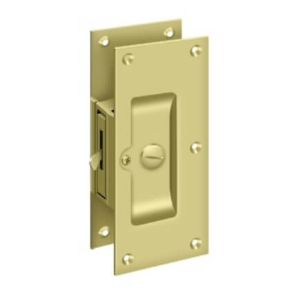 Deltana SDL60 Privacy Decorative Pocket Door Lock 6", Polished Brass (US3) Finished