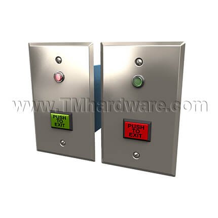 Securitron PB3 Series Push Button, Illuminated, Momentary, DPST/DPDT, Single Gang, Green/Red Lens