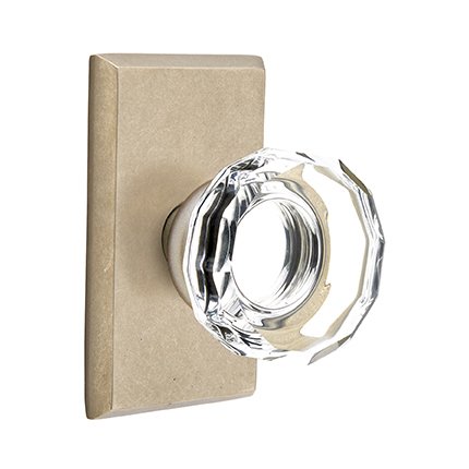 Emtek 7104LW Rustic Living Lowell Crystal Knob, #3 Rosette