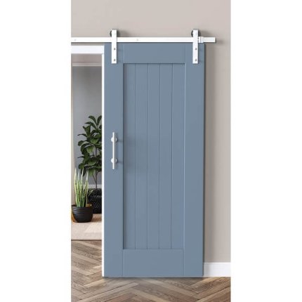 Yale Flat Track Barn Hardware in Silver Steel Finish