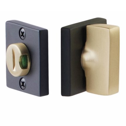 Emtek #8583 Square, Double Rosette With Indicator, Arched Thumbturn