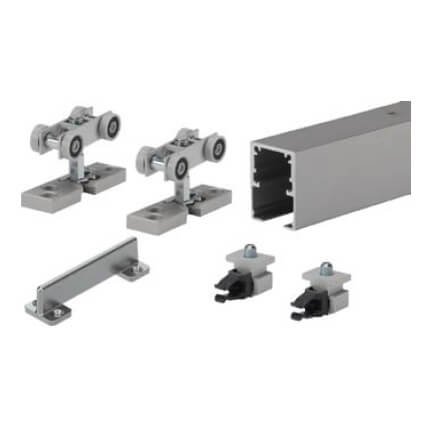 Hettich TopLine Grant SD Sliding Door Hardware and Track, Doors up to 150 Lbs