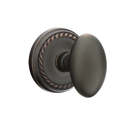 Emtek 8101E American Heritage Classic Brass Egg Knob, Rope Rosette
