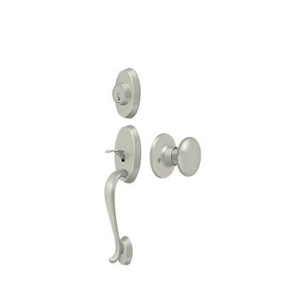 Deltana Riversdale Residential Handleset, Knob Interior, Solid Brass