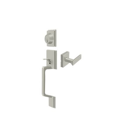 Deltana Highgate Residential Handleset, Livingston Lever Interior, Brass / Zinc