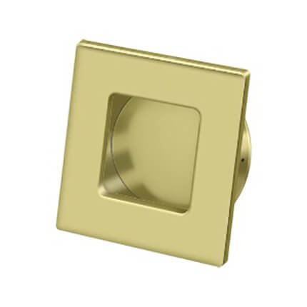 Deltana FPS234 Solid Brass, Heavy Duty Flush Door Pull, 2.75" x 2.75"