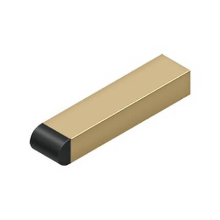 Deltana BDSR40 4" Half Cylinder Tip Baseboard Bumper, Solid Brass