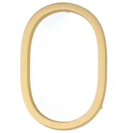 Emtek #2830 Modern House Numbers, No. "0" Digit, 7" Height Satin Brass (US4) Finished