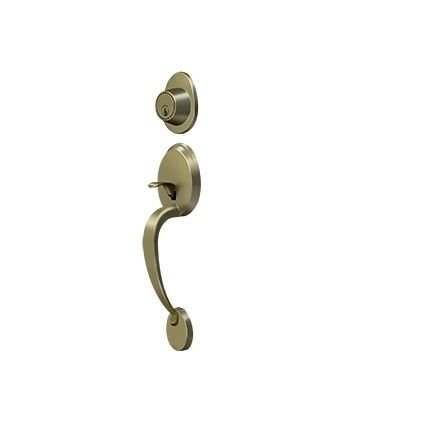 Deltana Montego Residential Handleset, Knob Interior, Solid Brass