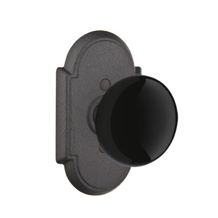 Emtek 7101MB Rustic Living Wrought Steel Madison Black Knob, #1 Rosette