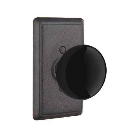 Emtek 7103MB Rustic Living Wrought Steel Madison Black Knob, #3 Rosette