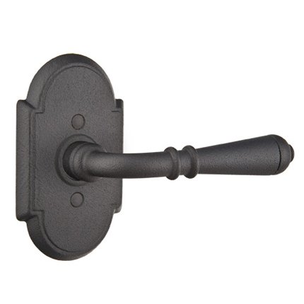 Emtek 7101N Rustic Living Wrought Steel Normandy Lever, #1 Rosette