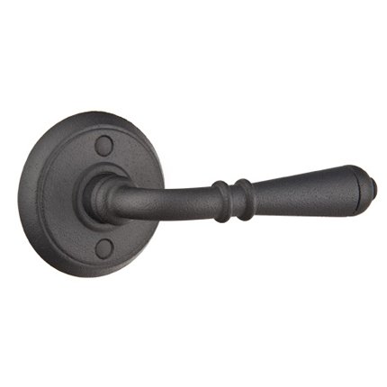 Emtek 7102N Rustic Living, Wrought Steel, Normandy, Door Handle, #2 Rosette