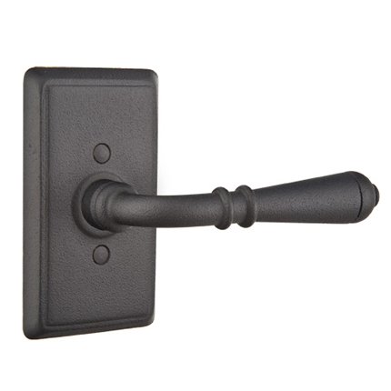 Emtek 7103N Rustic Living Wrought Steel Normandy Lever, #3 Rosette