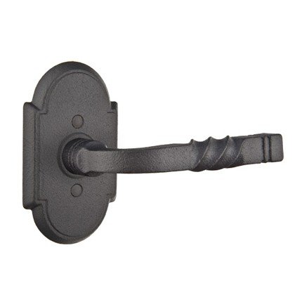 Emtek San Carlos Lever, Wrought Steel Leverset, Passage, #1 Rosette, Flat Black Steel (FBS)
