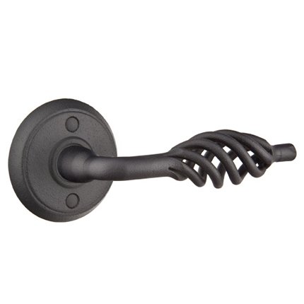 Emtek 7102L Rustic Living Wrought Steel Lafayette Lever, #2 Rosette