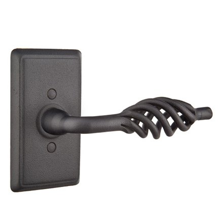 Emtek 7103L Rustic Living Wrought Steel Lafayette Lever, #3 Rosette