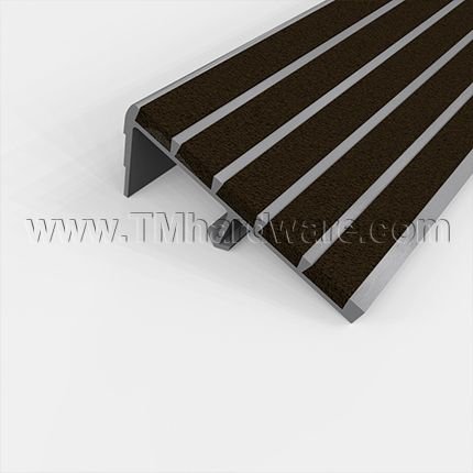 Wooster Supergrit W238 No-Slip Nosing for Steel Pan Stairs with 7° Riser Slope, New Concrete, 3" Depth, 1.125" Riser