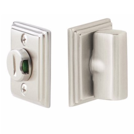 Emtek #8383 Wilshire, Double Rosettes With Indicator, Thumbturn Privacy Bolt, Arched Thumbturn