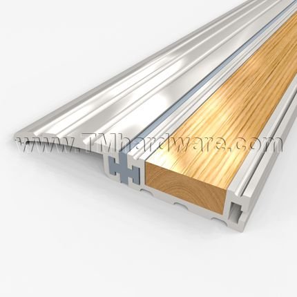 Half Threshold, 3.5" (W) Aluminum with Oak Insert and Thermal Break, .5" (H)