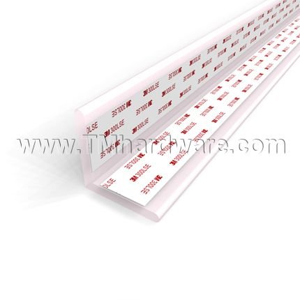 Adhesive Glass Door Corner Protector, ‘L’ Shaped PVC, .5" or 1.125"