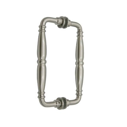 FHC Baroque Series 8" Back-To-Back Shower Door Handles, Satin Nickel (US15) Finished