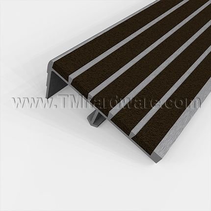 Wooster Supergrit W232, W242 No-Slip Nosing, Steel Pan Concrete Steps, Sure-Hold Anchor, Riser Protection, 3" - 4" Depth, 1.125" Riser