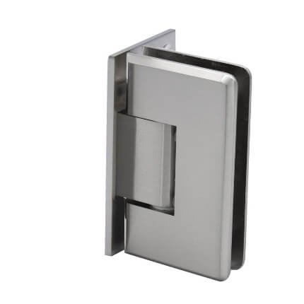 FHC Carolina Beveled Wall Mount Hinge  for Shower Doors - Offset Back Plate, Satin Nickel (US15) Finished