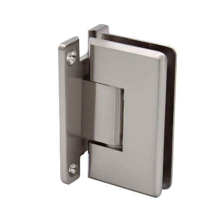 FHC Carolina Beveled Wall Mount Hinge for Shower Doors - Full Back Plate, Satin Nickel (US15) Finished