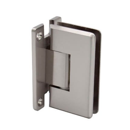 FHC Carolina Beveled Wall Mount Adjustable Hinge for Shower Doors - Full Back Plate, Satin Nickel (US15) Finished