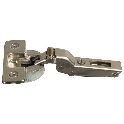 Hafele C1R6DE9 Concealed Hinge, Salice 100 Series, 105° Opening Angle, Dowel, 1/2" Overlay, Silentia, Nickel Plated