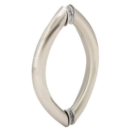 FHC Crown Style Pull 6" X 6" Back-To-Back Shower Door Handles, Satin Nickel (US15) Finished