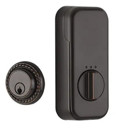 Emtek EM8464 Rope Style Deadbolt, EMPowered Smart Lock, Single Cylinder, Oil Rubbed Bronze (US10B) Finish