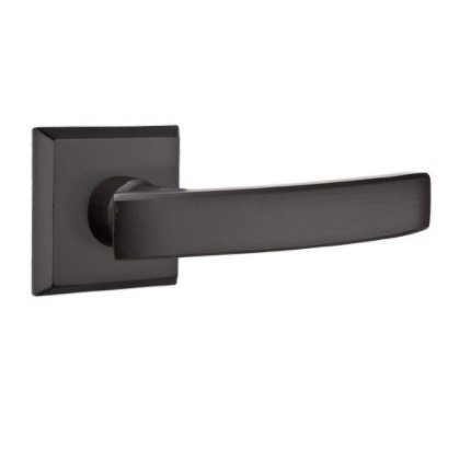 Emtek 7111YM Rustic Living Sandcast Bronze Yuma Lever, #6 Rosette