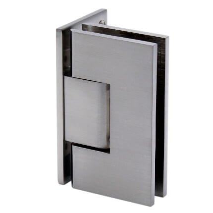 FHC Glendale Square Positive Close Wall Mount Hinge for Shower Doors, Satin Nickel (US15) Finished
