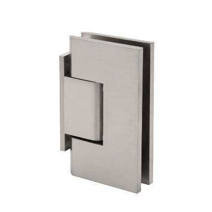 FHC Glendale Square Wall Mount Offset Short Back Plate Hinge for Shower Doors, Satin Nickel (US15) Finished